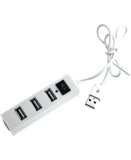 Coretek 4-poorts USB hub met aan/uit schakelaar - USB2.0 / wit - 0,25 meter