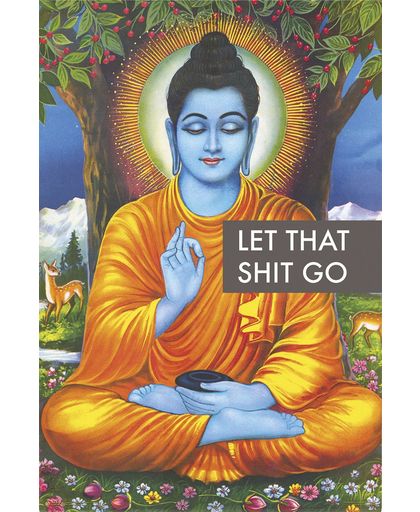 Buddha Let that shit go Poster meerkleurig