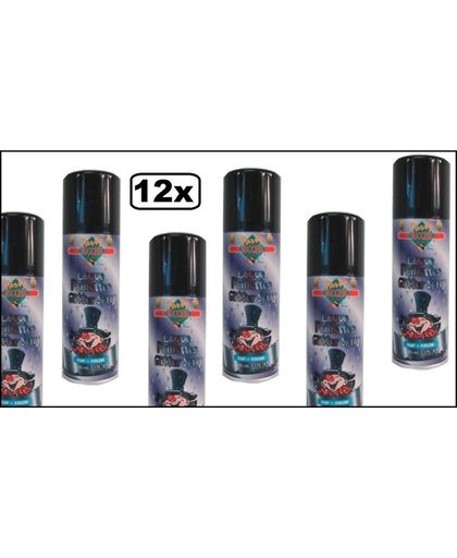 12x Haarspray glitter multi 125 ml