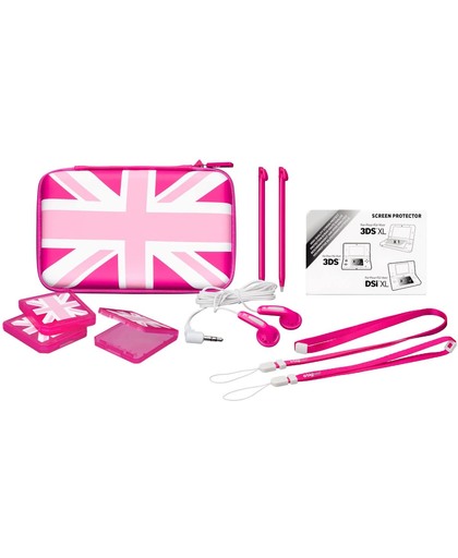Bigben Interactive Nintendo 3DS XL accessoirepakket met Britse vlag - roze