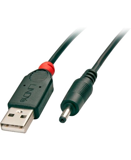 Lindy USB - DC, 1.5m USB 2.0 DC Zwart kabeladapter/verloopstukje
