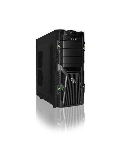 ATX gaming PC kast, midi-tower, groen