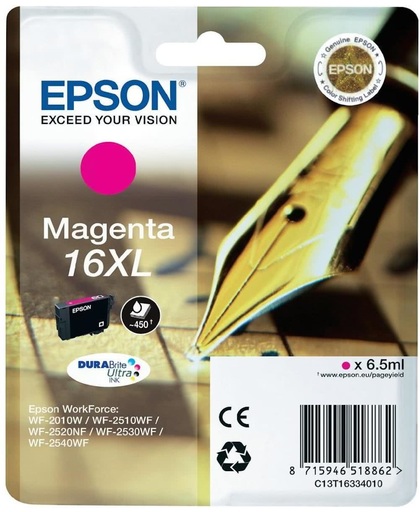 EPSON 16XL inktcartridge magenta high capacity 6.5ml 450 paginas 1-pack RF-AM blister