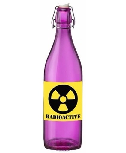 Paarse fles met radioactieve drank met beugeldop - Halloween versiering