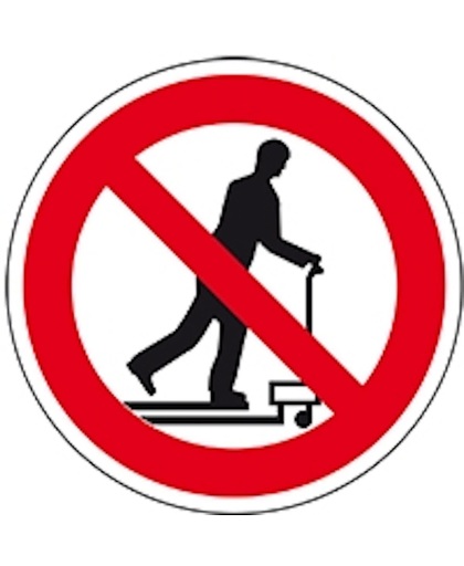 Verbodssticker ‘Verboden met palletwagen te rijden’, Ø 50 mm (10/vel)