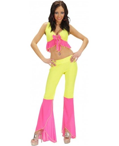 Sexy fluo disco kostuum voor vrouwen