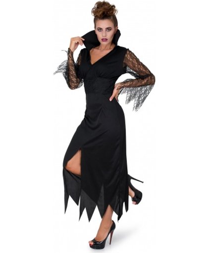 Zwart kanten heksenkostuum voor vrouwen - Verkleedkleding - Maat XL