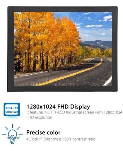 17 Inch High-resolution TFT-LCD Monitor, HDMI/BNC/AV/VGA Input - 1280x1024