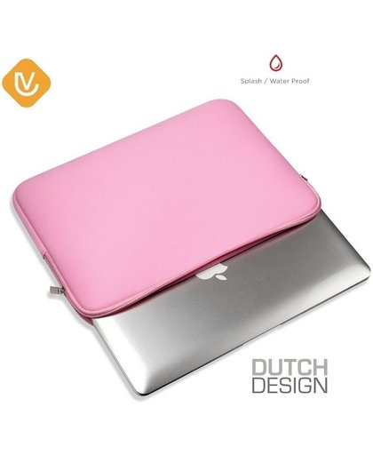 LenV - 15.4 inch Laptop & macbook sleeve met handvat - opberghoes laptop - laptop case - rose/pink