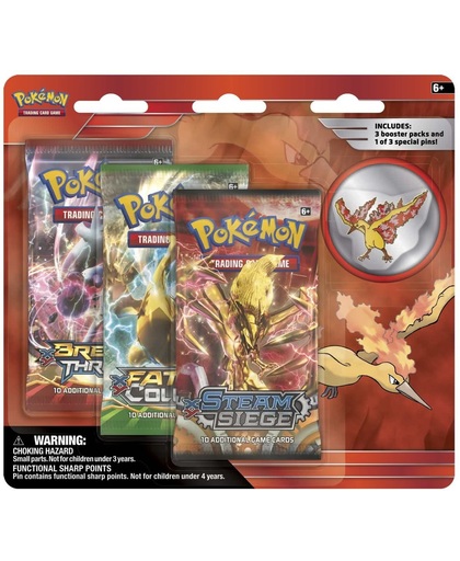 Pokemon  Legendary Birds Collector's Pin 3 Pack Moltres Engels