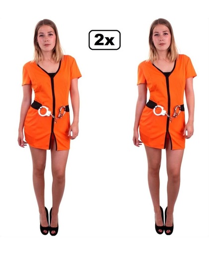 2x Orange county gevangenis kostuum mt 38-40