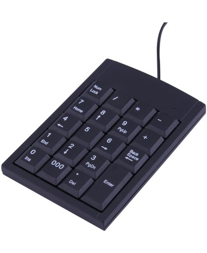 USB Bedraad Numeriek Toetsenbord Toetsenbord Adapter 18 Toetsen voor Laptop PC Zwart
