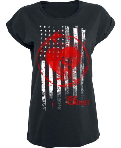 Rise Against Stained Flag Girls shirt zwart
