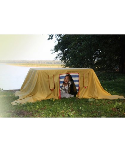 Tafeltent – Speeltent –kinder Tent – Tafelkleed – Tent tafel – handgemaakt – 220cm x 300cm – Geel - Dunes