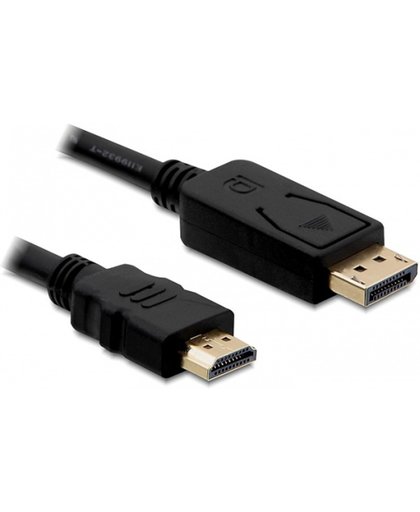 Delock - DisplayPort naar HDMI Beeldscherm Kabel - zwart - 1 meter