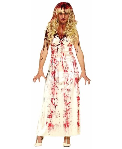 Halloween - Horror kostuum lange bloederige witte jurk voor dames - Halloween kostuum 42-44 (l/xl)