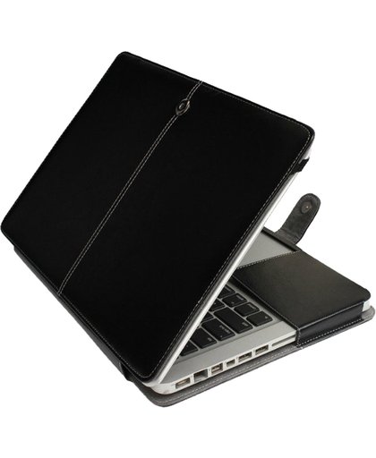For Macbook Pro 15.4 inch Laptop Crazy Horse structuur horizontaal Flip lederen hoesje (zwart)
