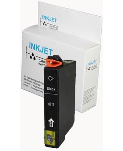 Toners-kopen.nl Epson C13TO6114010 TO611 zwart Verpakking : wit Label  alternatief - compatible inkt cartridge voor Epson T0611 zwart wit Label