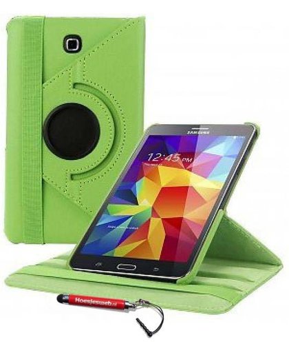 Groene 360 graden draaibare tablethoes Galaxy Tab 4 7.0 en uitschuifbare Hoesjesweb stylus