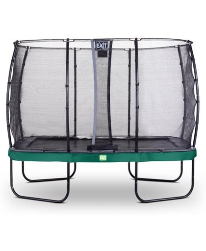 EXIT Elegant Premium trampoline rectangular 214x366cm with safetynet Deluxe - green