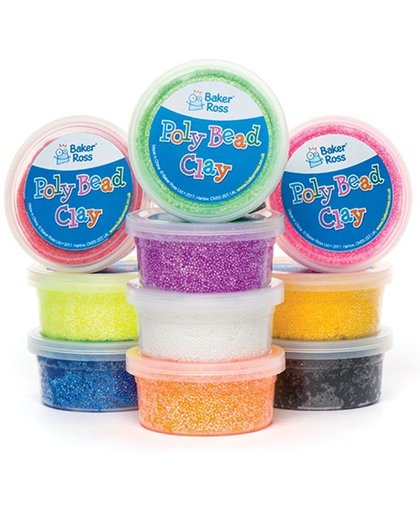 Poly Bead-klei mega voordeelverpakking   Leuke knutselspulletjes voor kinderen (set van 10 emmertjes)