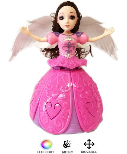 DANCING ANGEL GIRL - Dansende prinsesje met LED lichtjes & Muziek roze