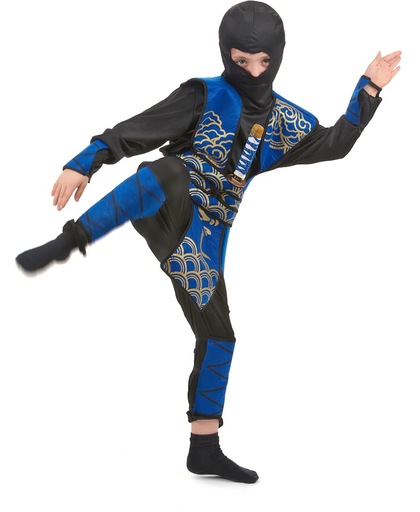 Blauw ninja kostuum voor jongens - Kinderkostuums - 122/134