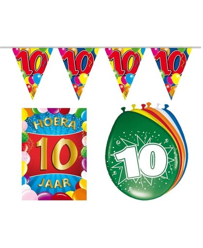 10 jarige/jaar feestartikelen versiering voordeel pakket