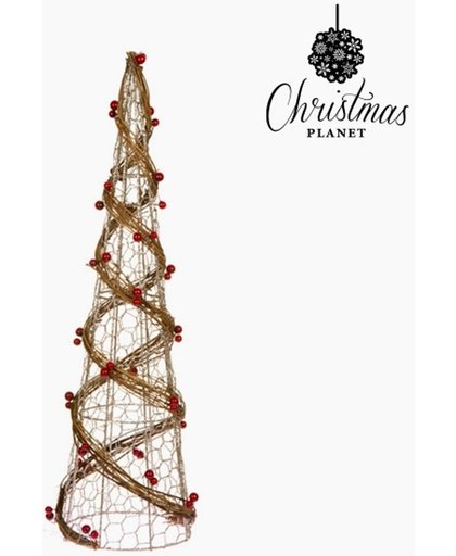 Kerstboom Gaas Rotan Natuurlijk Champagne (16 x 16 x 60 cm) by Christmas Planet
