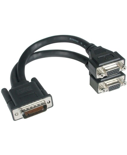 C2G LFH-59 Male to 2 VGA Female Cable 0.22m DMS VGA (D-Sub) Zwart