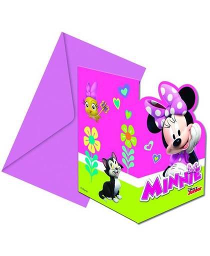 Minnie Mouse Uitnodigingen Happy 6 stuks