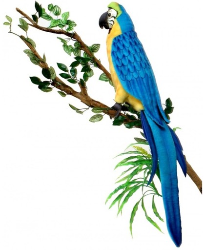 Pluche blauwe Ara papegaai knuffel 72 cm
