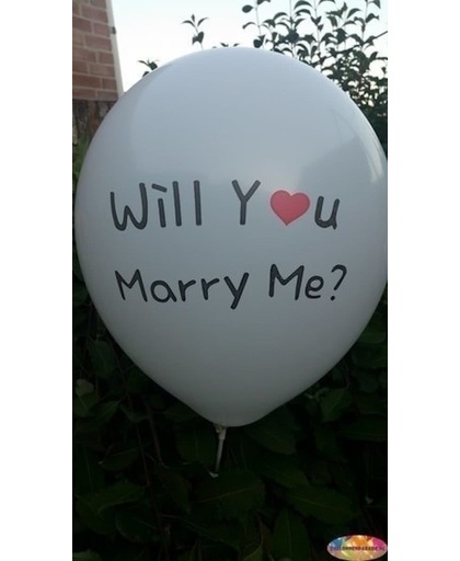 Voordeelpak 100 stuks Witte ballon will you marry me you 30 cm hoge kwaliteit