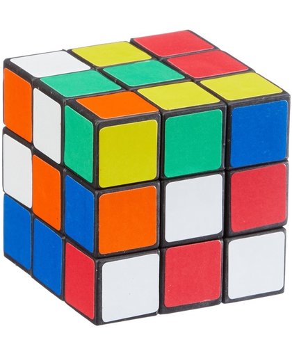 Gekleurde kubus puzzel 7 cm - breinbrekers