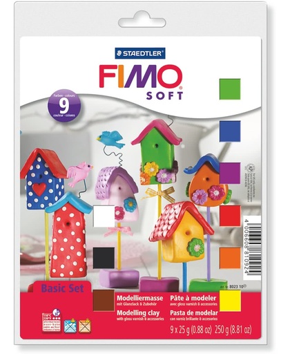 Fimo soft set - basisset 9 halve blokken