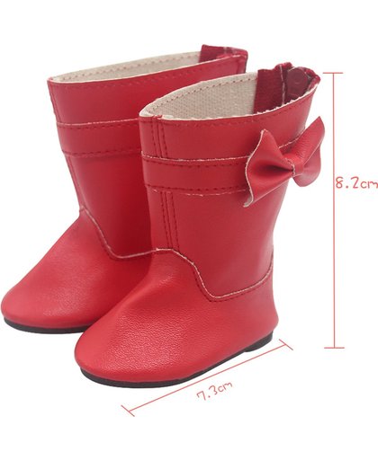 Rode laarzen voor Baby Born - Poppen schoentjes formaat 7 cm