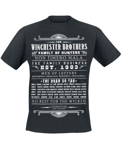 Supernatural Winchester Brothers T-shirt zwart