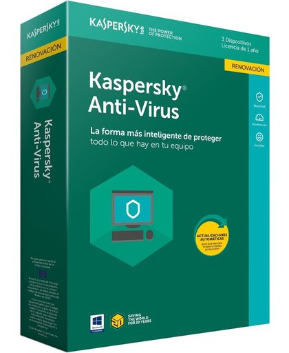 Kaspersky Lab Anti-Virus 2018 3gebruiker(s) 1jaar Full license Spaans