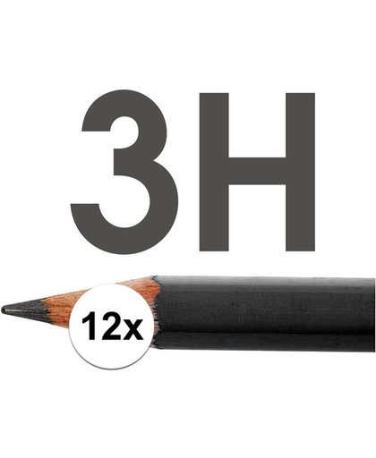 12x HB potloden voor volwassenen hardheid 3H