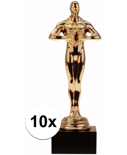 Luxe Hollywood award beeldjes 15 cm 10 stuks