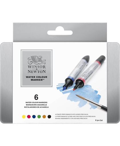 Winsor & Newton Water Colour Marker set 6 kleuren