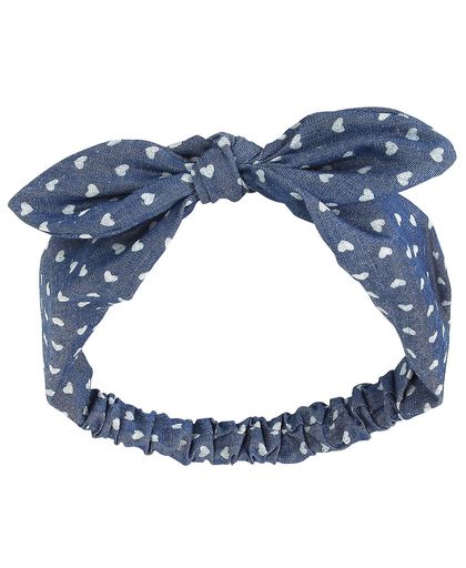 Banned Heart Bow Haarband blauw-wit