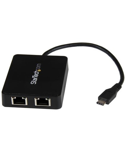 StarTech.com USB-C naar dual Gigabit Ethernet adapter met USB (Type-A) poort
