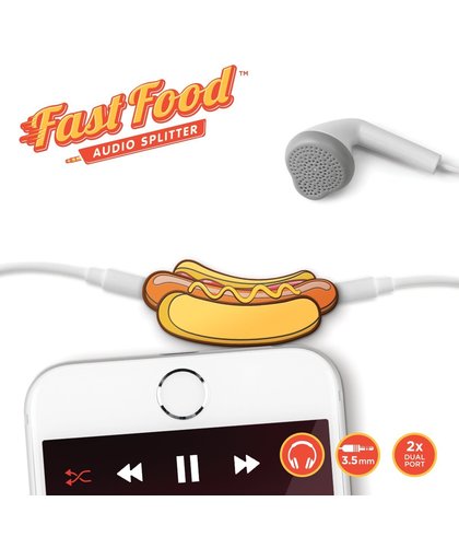 Mustard Funny Hoofdtelefoonsplitter - Hot Dog - Bruin
