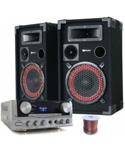 DJ PA Set Bassalt 500W Complete Set Karaoke