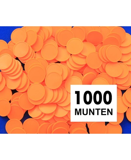 Blanco consumptiemunten / drankmunten - oranje - 1000 stuks