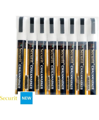 Krijtstift Securit SMA-510 schuin wit 2-6mm blister à 8st