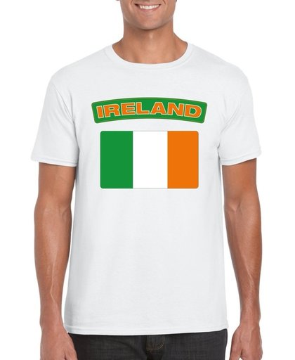 Ierland t-shirt met Ierse vlag wit heren 2XL
