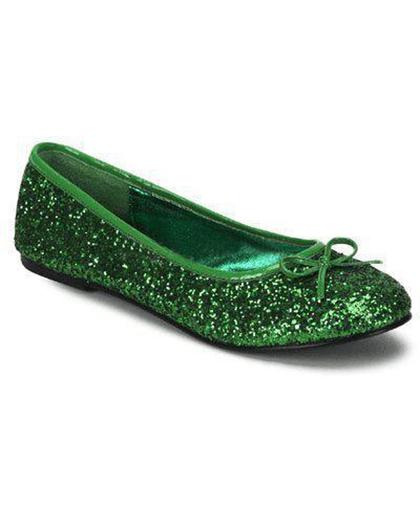 Donker groene ballerina schoenen met glitters 39