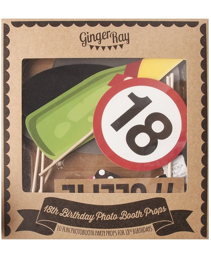 Ginger Ray - Photo Props - 18th Birthday (10 delig)
